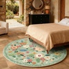 image:image2x3 Washable Small Rug for Entryway Door Mat Indoor Entrance Stain Resistant Non Slip Rubber Backed Low Pile Soft Throw Area Rugs for Bedroom Kitchen Front Door Indoor Entrance Foyer EntryGreen Floral