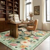 image:image2x3 Washable Small Rug for Entryway Door Mat Indoor Entrance Stain Resistant Non Slip Rubber Backed Low Pile Soft Throw Area Rugs for Bedroom Kitchen Front Door Indoor Entrance Foyer EntryGreen Floral