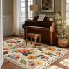 image:image2x3 Washable Small Rug for Entryway Door Mat Indoor Entrance Stain Resistant Non Slip Rubber Backed Low Pile Soft Throw Area Rugs for Bedroom Kitchen Front Door Indoor Entrance Foyer EntryBeige Floral