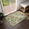 image:image2x3 Washable Small Rug for Entryway Door Mat Indoor Entrance Stain Resistant Non Slip Rubber Backed Low Pile Soft Throw Area Rugs for Bedroom Kitchen Front Door Indoor Entrance Foyer EntryGreen Floral