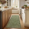 image:image2x3 Washable Small Rug for Entryway Door Mat Indoor Entrance Stain Resistant Non Slip Rubber Backed Low Pile Soft Throw Area Rugs for Bedroom Kitchen Front Door Indoor Entrance Foyer EntryEdge Floral Green