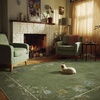 image:image2x3 Washable Small Rug for Entryway Door Mat Indoor Entrance Stain Resistant Non Slip Rubber Backed Low Pile Soft Throw Area Rugs for Bedroom Kitchen Front Door Indoor Entrance Foyer EntryEdge Floral Green