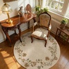 image:image2x3 Washable Small Rug for Entryway Door Mat Indoor Entrance Stain Resistant Non Slip Rubber Backed Low Pile Soft Throw Area Rugs for Bedroom Kitchen Front Door Indoor Entrance Foyer EntryEdge Floral Cream Brown