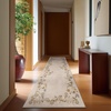 image:image2x3 Washable Small Rug for Entryway Door Mat Indoor Entrance Stain Resistant Non Slip Rubber Backed Low Pile Soft Throw Area Rugs for Bedroom Kitchen Front Door Indoor Entrance Foyer EntryEdge Floral Beige White