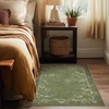 image:image2x3 Washable Small Rug for Entryway Door Mat Indoor Entrance Stain Resistant Non Slip Rubber Backed Low Pile Soft Throw Area Rugs for Bedroom Kitchen Front Door Indoor Entrance Foyer EntryEdge Floral Green