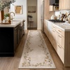 image:image2x3 Washable Small Rug for Entryway Door Mat Indoor Entrance Stain Resistant Non Slip Rubber Backed Low Pile Soft Throw Area Rugs for Bedroom Kitchen Front Door Indoor Entrance Foyer EntryEdge Floral Beige White