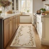 image:image2x3 Washable Small Rug for Entryway Door Mat Indoor Entrance Stain Resistant Non Slip Rubber Backed Low Pile Soft Throw Area Rugs for Bedroom Kitchen Front Door Indoor Entrance Foyer EntryEdge Floral Cream Brown