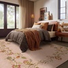 image:image2x3 Washable Small Rug for Entryway Door Mat Indoor Entrance Stain Resistant Non Slip Rubber Backed Low Pile Soft Throw Area Rugs for Bedroom Kitchen Front Door Indoor Entrance Foyer EntryEdge Floral Pink