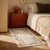 image:image2x3 Washable Small Rug for Entryway Door Mat Indoor Entrance Stain Resistant Non Slip Rubber Backed Low Pile Soft Throw Area Rugs for Bedroom Kitchen Front Door Indoor Entrance Foyer EntryEdge Floral Beige White