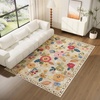 image:image2x3 Washable Small Rug for Entryway Door Mat Indoor Entrance Stain Resistant Non Slip Rubber Backed Low Pile Soft Throw Area Rugs for Bedroom Kitchen Front Door Indoor Entrance Foyer EntryBeige Floral