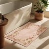 image:image2x3 Washable Small Rug for Entryway Door Mat Indoor Entrance Stain Resistant Non Slip Rubber Backed Low Pile Soft Throw Area Rugs for Bedroom Kitchen Front Door Indoor Entrance Foyer EntryEdge Floral Pink