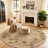 image:image2x3 Washable Small Rug for Entryway Door Mat Indoor Entrance Stain Resistant Non Slip Rubber Backed Low Pile Soft Throw Area Rugs for Bedroom Kitchen Front Door Indoor Entrance Foyer EntryEdge Floral Brown