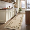 image:image2x3 Washable Small Rug for Entryway Door Mat Indoor Entrance Stain Resistant Non Slip Rubber Backed Low Pile Soft Throw Area Rugs for Bedroom Kitchen Front Door Indoor Entrance Foyer EntryEdge Floral Cream Brown