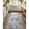 image:image2x3 Washable Small Rug for Entryway Door Mat Indoor Entrance Stain Resistant Non Slip Rubber Backed Low Pile Soft Throw Area Rugs for Bedroom Kitchen Front Door Indoor Entrance Foyer EntryBlue and Gray
