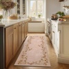 image:image2x3 Washable Small Rug for Entryway Door Mat Indoor Entrance Stain Resistant Non Slip Rubber Backed Low Pile Soft Throw Area Rugs for Bedroom Kitchen Front Door Indoor Entrance Foyer EntryEdge Floral Pink