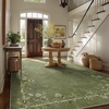 image:image2x3 Washable Small Rug for Entryway Door Mat Indoor Entrance Stain Resistant Non Slip Rubber Backed Low Pile Soft Throw Area Rugs for Bedroom Kitchen Front Door Indoor Entrance Foyer EntryEdge Floral Green