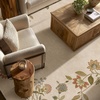 image:image2x3 Washable Small Rug for Entryway Door Mat Indoor Entrance Stain Resistant Non Slip Rubber Backed Low Pile Soft Throw Area Rugs for Bedroom Kitchen Front Door Indoor Entrance Foyer EntryEdge Floral Cream Brown