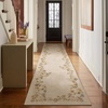 image:image2x3 Washable Small Rug for Entryway Door Mat Indoor Entrance Stain Resistant Non Slip Rubber Backed Low Pile Soft Throw Area Rugs for Bedroom Kitchen Front Door Indoor Entrance Foyer EntryEdge Floral Beige White
