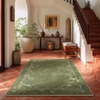image:image2x3 Washable Small Rug for Entryway Door Mat Indoor Entrance Stain Resistant Non Slip Rubber Backed Low Pile Soft Throw Area Rugs for Bedroom Kitchen Front Door Indoor Entrance Foyer EntryEdge Floral Green