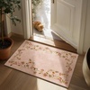 image:image2x3 Washable Small Rug for Entryway Door Mat Indoor Entrance Stain Resistant Non Slip Rubber Backed Low Pile Soft Throw Area Rugs for Bedroom Kitchen Front Door Indoor Entrance Foyer EntryEdge Floral Pink