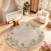 image:image2x3 Washable Small Rug for Entryway Door Mat Indoor Entrance Stain Resistant Non Slip Rubber Backed Low Pile Soft Throw Area Rugs for Bedroom Kitchen Front Door Indoor Entrance Foyer EntryEdge Floral Beige White