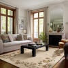 image:image2x3 Washable Small Rug for Entryway Door Mat Indoor Entrance Stain Resistant Non Slip Rubber Backed Low Pile Soft Throw Area Rugs for Bedroom Kitchen Front Door Indoor Entrance Foyer EntryEdge Floral Cream Brown