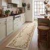 image:image2x3 Washable Small Rug for Entryway Door Mat Indoor Entrance Stain Resistant Non Slip Rubber Backed Low Pile Soft Throw Area Rugs for Bedroom Kitchen Front Door Indoor Entrance Foyer EntryEdge Floral Cream Brown