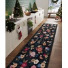 image:image2x3 Washable Small Rug for Entryway Door Mat Indoor Entrance Stain Resistant Non Slip Rubber Backed Low Pile Soft Throw Area Rugs for Bedroom Kitchen Front Door Indoor Entrance Foyer EntryBlack Floral