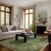 image:image2x3 Washable Small Rug for Entryway Door Mat Indoor Entrance Stain Resistant Non Slip Rubber Backed Low Pile Soft Throw Area Rugs for Bedroom Kitchen Front Door Indoor Entrance Foyer EntryEdge Floral Green
