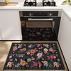 image:image2x3 Washable Small Rug for Entryway Door Mat Indoor Entrance Stain Resistant Non Slip Rubber Backed Low Pile Soft Throw Area Rugs for Bedroom Kitchen Front Door Indoor Entrance Foyer EntryBlack Floral