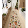 image:image2x3 Washable Small Rug for Entryway Door Mat Indoor Entrance Stain Resistant Non Slip Rubber Backed Low Pile Soft Throw Area Rugs for Bedroom Kitchen Front Door Indoor Entrance Foyer EntryBeige Floral