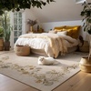 image:image2x3 Washable Small Rug for Entryway Door Mat Indoor Entrance Stain Resistant Non Slip Rubber Backed Low Pile Soft Throw Area Rugs for Bedroom Kitchen Front Door Indoor Entrance Foyer EntryEdge Floral Beige White