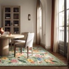 image:image2x3 Washable Small Rug for Entryway Door Mat Indoor Entrance Stain Resistant Non Slip Rubber Backed Low Pile Soft Throw Area Rugs for Bedroom Kitchen Front Door Indoor Entrance Foyer EntryGreen Floral
