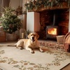 image:image2x3 Washable Small Rug for Entryway Door Mat Indoor Entrance Stain Resistant Non Slip Rubber Backed Low Pile Soft Throw Area Rugs for Bedroom Kitchen Front Door Indoor Entrance Foyer EntryEdge Floral Cream Brown