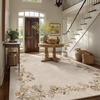 image:image2x3 Washable Small Rug for Entryway Door Mat Indoor Entrance Stain Resistant Non Slip Rubber Backed Low Pile Soft Throw Area Rugs for Bedroom Kitchen Front Door Indoor Entrance Foyer EntryEdge Floral Beige White