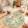 image:image2x3 Washable Small Rug for Entryway Door Mat Indoor Entrance Stain Resistant Non Slip Rubber Backed Low Pile Soft Throw Area Rugs for Bedroom Kitchen Front Door Indoor Entrance Foyer EntryGreen Floral