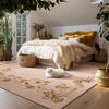 image:image2x3 Washable Small Rug for Entryway Door Mat Indoor Entrance Stain Resistant Non Slip Rubber Backed Low Pile Soft Throw Area Rugs for Bedroom Kitchen Front Door Indoor Entrance Foyer EntryEdge Floral Pink