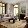 image:image2x3 Washable Small Rug for Entryway Door Mat Indoor Entrance Stain Resistant Non Slip Rubber Backed Low Pile Soft Throw Area Rugs for Bedroom Kitchen Front Door Indoor Entrance Foyer EntryEdge Floral Brown
