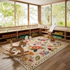 image:image2x3 Washable Small Rug for Entryway Door Mat Indoor Entrance Stain Resistant Non Slip Rubber Backed Low Pile Soft Throw Area Rugs for Bedroom Kitchen Front Door Indoor Entrance Foyer EntryBeige Floral
