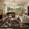 image:image2x3 Washable Small Rug for Entryway Door Mat Indoor Entrance Stain Resistant Non Slip Rubber Backed Low Pile Soft Throw Area Rugs for Bedroom Kitchen Front Door Indoor Entrance Foyer EntryBlack Floral