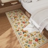 image:image2x3 Washable Small Rug for Entryway Door Mat Indoor Entrance Stain Resistant Non Slip Rubber Backed Low Pile Soft Throw Area Rugs for Bedroom Kitchen Front Door Indoor Entrance Foyer EntryBeige Floral