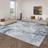 image:image2x3 Washable Small Rug for Entryway Door Mat Indoor Entrance Stain Resistant Non Slip Rubber Backed Low Pile Soft Throw Area Rugs for Bedroom Kitchen Front Door Indoor Entrance Foyer EntryBlue and Gray