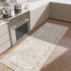 image:image2x3 Washable Small Rug for Entryway Door Mat Indoor Entrance Stain Resistant Non Slip Rubber Backed Low Pile Soft Throw Area Rugs for Bedroom Kitchen Front Door Indoor Entrance Foyer EntryBeige White and Black