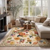 image:image2x3 Washable Small Rug for Entryway Door Mat Indoor Entrance Stain Resistant Non Slip Rubber Backed Low Pile Soft Throw Area Rugs for Bedroom Kitchen Front Door Indoor Entrance Foyer EntryBeige Floral