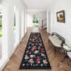 image:image2x3 Washable Small Rug for Entryway Door Mat Indoor Entrance Stain Resistant Non Slip Rubber Backed Low Pile Soft Throw Area Rugs for Bedroom Kitchen Front Door Indoor Entrance Foyer EntryBlack Floral