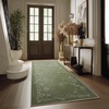 image:image2x3 Washable Small Rug for Entryway Door Mat Indoor Entrance Stain Resistant Non Slip Rubber Backed Low Pile Soft Throw Area Rugs for Bedroom Kitchen Front Door Indoor Entrance Foyer EntryEdge Floral Green