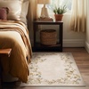 image:image2x3 Washable Small Rug for Entryway Door Mat Indoor Entrance Stain Resistant Non Slip Rubber Backed Low Pile Soft Throw Area Rugs for Bedroom Kitchen Front Door Indoor Entrance Foyer EntryEdge Floral Beige White