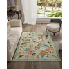 image:image2x3 Washable Small Rug for Entryway Door Mat Indoor Entrance Stain Resistant Non Slip Rubber Backed Low Pile Soft Throw Area Rugs for Bedroom Kitchen Front Door Indoor Entrance Foyer EntryGreen Floral