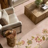 image:image2x3 Washable Small Rug for Entryway Door Mat Indoor Entrance Stain Resistant Non Slip Rubber Backed Low Pile Soft Throw Area Rugs for Bedroom Kitchen Front Door Indoor Entrance Foyer EntryEdge Floral Pink