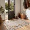 image:image2x3 Washable Small Rug for Entryway Door Mat Indoor Entrance Stain Resistant Non Slip Rubber Backed Low Pile Soft Throw Area Rugs for Bedroom Kitchen Front Door Indoor Entrance Foyer EntryEdge Floral Beige White